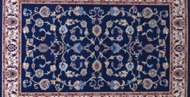 alfombra persa color azul